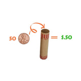 J Mark Burst Resistant Preformed Penny Coin Roll Wrappers, MADE IN USA, 92-Count Heavy Duty Cartridge-Style Coin Roller Tubes, Includes J Mark Coin Deposit Slip