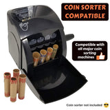 J Mark Burst Resistant Preformed Penny Coin Roll Wrappers, MADE IN USA, 92-Count Heavy Duty Cartridge-Style Coin Roller Tubes, Includes J Mark Coin Deposit Slip