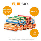 Coin Roll Wrappers 1000-Count Assorted Coin Papers Bundle of 250 Each Quarters Nickels Dimes Pennies