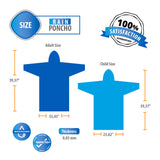 Emergency Family Rain Ponchos Extra Thick – 10 Pack Disposable Plastic Raincoat Bundled with Shoe Covers for Adults and Kids – Assorted Colors and 100% Waterproof Rain Gear