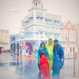 Emergency Family Rain Ponchos Extra Thick – 10 Pack Disposable Plastic Raincoat Bundled with Shoe Covers for Adults and Kids – Assorted Colors and 100% Waterproof Rain Gear