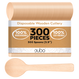 Disposable Small Wooden Mini Spoon – (Pack of 110) 3.9-inch Set Eco-Friendly Tasting Spoons Biodegradable Cutlery Compostable Dessert Utensils for Eating Party Supplies - Better Than Bamboo Palm Leaf