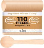 Disposable Small Wooden Mini Spoon – (Pack of 110) 3.9-inch Set Eco-Friendly Tasting Spoons Biodegradable Cutlery Compostable Dessert Utensils for Eating Party Supplies - Better Than Bamboo Palm Leaf