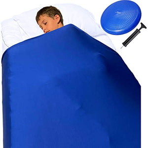 Sensory Compression Blanket for Kids – Plus Wobble Seat Cushion–Breathable Compression Sheet Twin Size