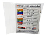 J Mark 1000 Coin Roll Wrappers, MADE IN USA, J Mark Coin Deposit Slip, Flat Coin Rollers (Quarters)