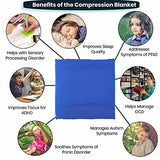 Sensory Compression Blanket for Kids – Plus Wobble Seat Cushion–Breathable Compression Sheet Twin Size