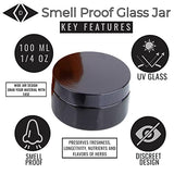 Large Waterproof Box Combo with Lock, 2PC 100 mL Airtight UV Jar, Charcoal Bag, 2 Odorless Resealable Bags and 2 Doob Tubes with Accessories