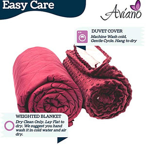 Aviano Premium Weighted Blanket for Adults - 15 lbs with Removable Duvet Cover for Queen Size Bed (60x80 in.) - Heavy Heating Blankets