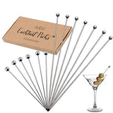 Cocktail Picks Stainless Steel Toothpicks – (4 & 8 inch) 12 Pack Martini Picks Reusable Fancy Metal Drink Skewers Garnish Swords Sticks for Martini Olives Appetizers Bloody Mary Brandied