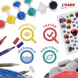 Rock Painting Kit - 42 Piece Rock Paint Bundle- Rocks, Acrylic Paint Markers, Glow in the Dark, Metallic and Acrylic Paints, Transfer Stickers, Gems, Googly Eyes, Glitter Glues, Paint Palette, Brushes