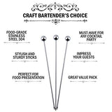 Cocktail Picks Stainless Steel Toothpicks – (4 & 8 inch) 24 Pack Martini Picks Reusable Fancy Metal Drink Skewers Garnish Swords Sticks for Martini Olives Appetizers Bloody Mary Brandied