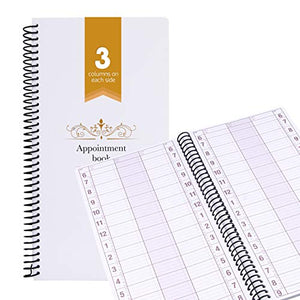 Undated Appointment Book Schedule Reservation - 3 Columns 200 Page Appt Book Organizer with Pen Holder - Hourly Weekly Planner Daily Scheduler for Salon Hairdresser Restaurant Spa Stylist