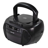 Craig CD6951 Portable Top-Loading CD Boombox with AM/FM Stereo Radio and Cassette Player/Recorder in Black | 6 Key Cassette Player/Recorder | LED Display |