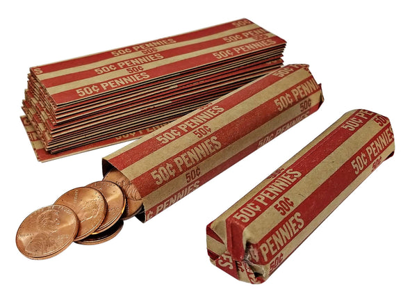 J Mark 100 Penny Coin Roll Wrappers , MADE IN USA, J Mark Coin Deposit Slip, Flat Coin Rollers