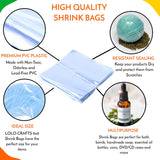 Shrink Wrap Bath Bombs Bags – (Pack of 220) 6x6 inches Odorless Non-Toxic Shrink Plastic Packaging for Bath Bombs Supplies Kit Handmade Soap Essential Oil Bottle Sealer DIY Arts Crafts Wrapping