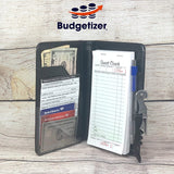 Server Book Waitress Wallet Organizer – BLACK Bundle with WINE OPENER – BLACK 7 Pocket Waiter Pad for Restaurant Waitstaff – Fits Apron and Holds Receipts Money Guest Check Pen Credit Cards Daily Specials and Much More