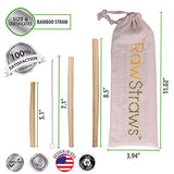 Reusable Bamboo Straws Biodegradable Drinking – 14 Pack Sizes 8.5 inch 7.1 inch and 5.1 inch Eco-Friendly Storage Pouch and Cleaning Brush