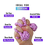 Slime Foam Beads Floam Balls – 18 Pack Microfoam Beads Kit 0.1-0.14 inch (90,000 Pcs) Micro Colors Rainbow Fruit Beads Craft Add ins Homemade DIY Kids Ingredients Flote Microbeads Supplies Mini Small