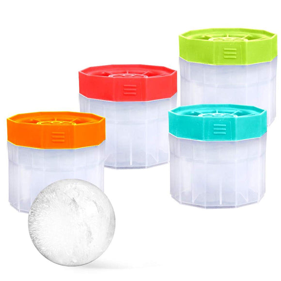 PREMIUM Ice Ball Molds 4-PACK - BPA Free 2.5 Inch Ice Spheres. Stackable Slow Melting Round Ice Cube Maker for Whiskey and Bourbon