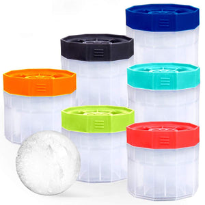 PREMIUM Ice Ball Molds 6-PACK - BPA Free 2.5 Inch Ice Spheres. Stackable Slow Melting Round Ice Cube Maker for Whiskey and Bourbon