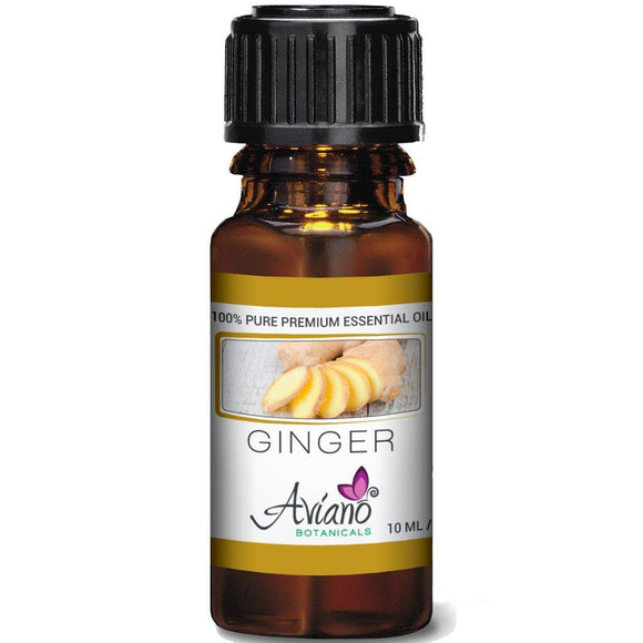 Ginger Essential Oil - 100% Pure Blue Diamond Therapeutic Grade By Avíano Botanicals (10 ml)