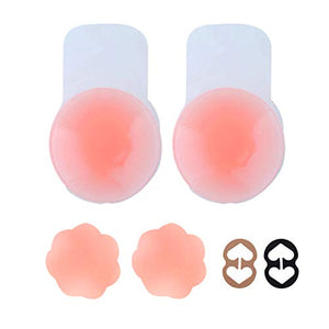 Breast Lift Nipplecover Boob Tape –2 Pair Reusable Nipple Cover 2 Bra Strap Clip