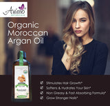 Avíano Botanicals Argan Oil - 100% Pure & USDA Certified ORGANIC Moroccan Virgin Argan Oil - Large 100ml Bottle