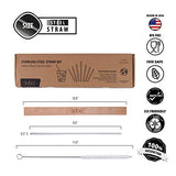 Reusable Portable Straws with Case – (6 Pack) 8.5 Inch Travel Eco-Friendly Stainless Steel Straws with Wood Case – Personal Straw Kit fits Yeti, Tervis, Rtic, Tumblers of 16 Oz, and 20 oz Wooden Case