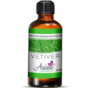 Vetiver Essential Oil - 100% Pure Blue Diamond Therapeutic Grade by Avíano Botanicals (30 ml)