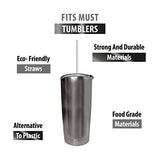 Reusable Stainless Steel Metal Straws -(10 Pack) with Cleaning Brushes – Gray Aluminum Color 8.5 Inch Tumblers of 20 oz, 24 oz, 30 oz Dishwasher Safe Long Staws Fits Yeti, Tervis, Rtic, Corkcicle