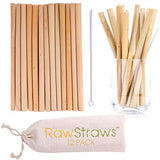 Organic Bamboo Straws Reusable – Multiple Packs Eco Friendly Biodegradable Non Plastic Wood Drinking Straw (36 PACK)