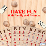 Professional Deluxe Bingo Game Set – Bundle with Dominoes Set - Bingo Cage, Balls, Cards, Storage Bag for Kids, Adults, Family Games