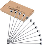 Cocktail Picks Stainless Steel Toothpicks – 8 inch 12 Pack Martini Picks Reusable Fancy Metal Drink Skewers Garnish Swords Sticks for Martini Olives Appetizers Bloody Mary Brandied